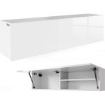 Meuble haut salle de bain l. 120 x h. 30 x p. 25 cm armoire a suspendre blanc haute brillant Meuble haut salle de bain l. 120 x h. 30 x p. 25 cm armoire a suspendre blanc haute brillant