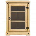 Meuble hifi en bois de pin massif - wiens - 60x50x82 cm - finition cire de miel - capacit� 110 kg - porte ...