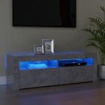 Meuble meuble - hifi meuble tv table basse de salon contemporain avec lumi�res led gris b�ton 120x35x40 ...
