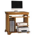 Meuble informatique - louis philippe - pin miel - 5 niches - 4 tablettes - l 88 x h 85. 5 cm