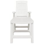 Neuf�meuble de jardin - bestmeuble - chaise longue / transat - blanc plastique - 60x114x110cm(1 / 2personne) ...