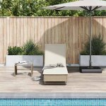 Neuf�meuble de jardin - bestmeuble - chaise longue / transat - avec roues et coussin beige - r�sine tress�e ...