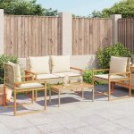 Neuf�meuble de jardin - bestmeuble - salon de jardin - avec coussins 4pcs - ( table + chaises) - pour ...