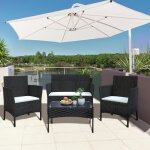 Meubles de jardin - bigzzia - salon de jardin en rsine tresse - ensemble de 4 avec 2 fauteuils 1 canap ...