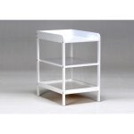 Meuble  langer malaga - marque - laqu blanc - htre massif - 2 rangements intgrs