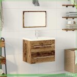 Meuble de lavabo de salle de bain - faf7291712448515 - bois ancien - avec tiroir - � suspendre