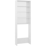 Meuble pour lave - linge - armoire de salle de bain blanc brillant 64x24x190 cm[215]