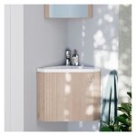 Meuble lave - mains d'angle dcor chne koda