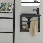 Meuble lave - mains gain de place avec vasque rsine 40x32. 5cm