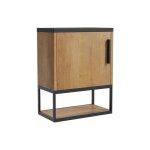 Meuble lave - main suspendu avec niche et vasque noire - 40 cm - coloris naturel clair - lopena