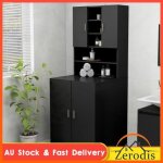 Meuble pour machine  laver noir 705x255x90 cm - bk808387 (pla)