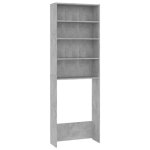 Meuble pour machine à laver meuble de salle de bain eleganter - meuble wc gris béton 64x24x190 cm Meuble pour machine à laver meuble de salle de bain eleganter - meuble wc gris béton 64x24x190 cm