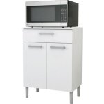 Meuble micro - onde - diamante - blanc - 2 portes - 1 tiroir - l 61. 5 x l 38. 8 x h 83. 5 cm