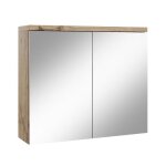 Meuble  miroir toledo 80 x 60 cm chne chtaignier - miroir armoire salle de bains verre rangement