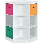 Dreamade meuble de rangement avec 9 niches bibliothque dangle enfant avec tagre 3 tiroirs non tiss ...