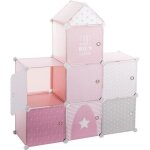Casiers de rangement enfant chteau rose 96x109cm - atmosphera createur dinterieur