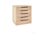 Meuble de rangement - bloc - 5 tiroirs - bois - beige - 45. 8x39x30cm
