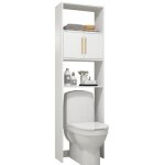 Armoire wc 2 portes blanches 182 cm 4 niches - l 53. 5 x l 25 x h 182 cm Armoire wc 2 portes blanches 182 cm 4 niches - l 53. 5 x l 25 x h 182 cm