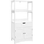Meuble de rangement buffet avec tiroir 2 etageres ouvertes double porte meuble de salle de bain rangement ...