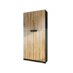 Meuble rangement bureau armoire de bureau haute avec 5 compartiments et 4 portes noir mat / chêne nature ... Meuble rangement bureau armoire de bureau haute avec 5 compartiments et 4 portes noir mat / chêne nature ...