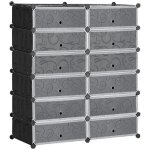 Meuble de rangement - meuble à chaussures modulable 12 casiers avec portes et étagères - dim. 94l x 37l ... Meuble de rangement - meuble à chaussures modulable 12 casiers avec portes et étagères - dim. 94l x 37l ...