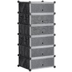 Meuble de rangement à chaussures modulable 6 casiers rectangulaires empilables noir blanc Meuble de rangement à chaussures modulable 6 casiers rectangulaires empilables noir blanc
