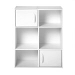 Compo meuble de rangement 6 cases et 2 portes - l62 cm - blanc