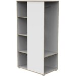 Meuble de rangement enfant - en bois blanc et chant bois - avec tagres et penderie - babyprice first ...