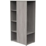 Meuble de rangement enfant - chne silex - avec tagres et penderie - dcor bois - babyprice up
