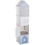 Atmosphera kids - meuble de rangement enfant colonne - 34 x h. 140 cm - bleu