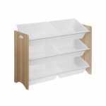 Meuble de rangement pour enfant avec 6 casiers - tobias - mdf d�cor bois naturel. l 84 x p 29. 5 x h ...