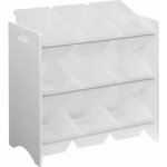 Meuble de rangement pour enfant avec 9 casiers. blanc - tobias - mdf dcor bois naturel. 64x29. 5x60cm ...
