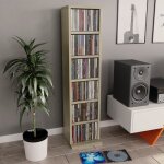Meuble de rangement - hao - cd chne sonoma - 6 compartiments ouverts - 21 x 16 x 88 cm