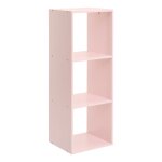 Meuble de rangement modulable 3 cases rose 32x30x95 cm