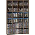 Meuble de rangement multim�dia 456 cd / 336 dvd - homcom - biblioth�que en bois avec �tag�res r�glables ...