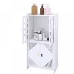 Meuble de rangement de salle de bain sur pied - yiyi - quatre portes - double couche - 36 * 22 * 75cm ...