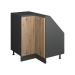 Meuble de rangement sous pente armoire dangle rion 75. 6x81. 6cm avec 1 porte ch�ne artisan / anthracite ...