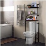 Meuble rangement wc 3 etagre - youluoss - noir - contemporain - design