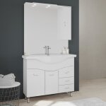 Meuble salle de bain 105 cm classique avec lavabo et miroir easy Meuble salle de bain 105 cm classique avec lavabo et miroir easy