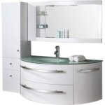 Meuble de salle de bain - annabelle - 120 cm - mdf - blanc - design contemporain