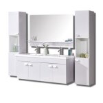Meuble de salle de bain - bernice - 120 cm - mdf - double vasque - design moderne Meuble de salle de bain - bernice - 120 cm - mdf - double vasque - design moderne