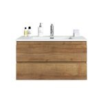 Meuble de salle de bain - angela 80 cm - chene - tiroirs - contemporain Meuble de salle de bain - angela 80 cm - chene - tiroirs - contemporain