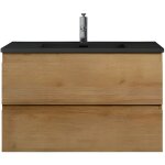Meuble de salle de bain angela 80 cm - lavabo noir - chêne - meuble bas meuble vasque meuble vasque Meuble de salle de bain angela 80 cm - lavabo noir - chêne - meuble bas meuble vasque meuble vasque