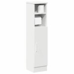 Meuble de salle de bain - armoire de sol - meuble de rangement et d�tag�re avec porte - rouleau blanc ...