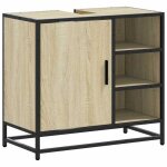 En solde meuble de salle de bain - armoire wc - meuble wc - avec lavabo ch�ne sonoma 65x33x60 cm bois ...