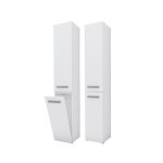 Meuble de salle de bain bagnoli slim iv blanc mat - meuble bas colonne de salle de bain �tag�re l : 30 ...