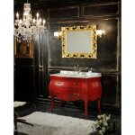 Meuble de salle de bains baroque shabby color� rouge