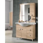 Meuble de salle de bain - base - onda - 2 portes - 2 tiroirs - Évier en chêne naturel Meuble de salle de bain - base - onda - 2 portes - 2 tiroirs - Évier en chêne naturel