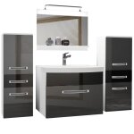 Meuble de salle de bain - belini - lavabo + miroir - 140 cm - �clairage led - design contemporain