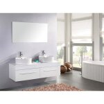 Meuble salle de bain blanc vasque luxe lavabo modle white cardellino 150 cm